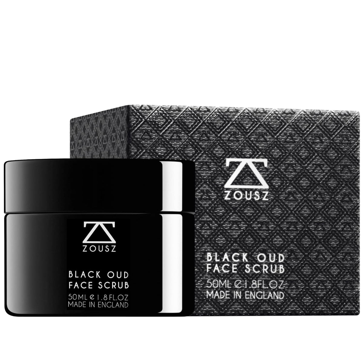 Black Oud Charcoal Mens Face Scrub Mask – Exfoliating Clay Face Mask & Deep Cleansing Facial Scrub with Activated Charcoal, Salicylic Acid & Hyaluronic Acid – Revitalize skin – 50ml