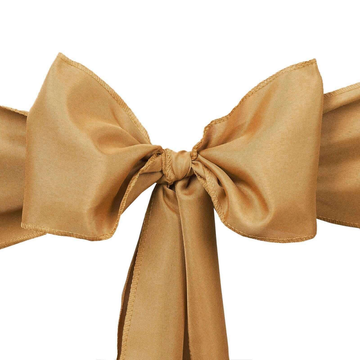Efavormart 5 PCS Gold Polyester Chair Sashes Covers Tie Bows for Wedding Events Decor Chair Bow Sash Party Decor Supplies - 6x108