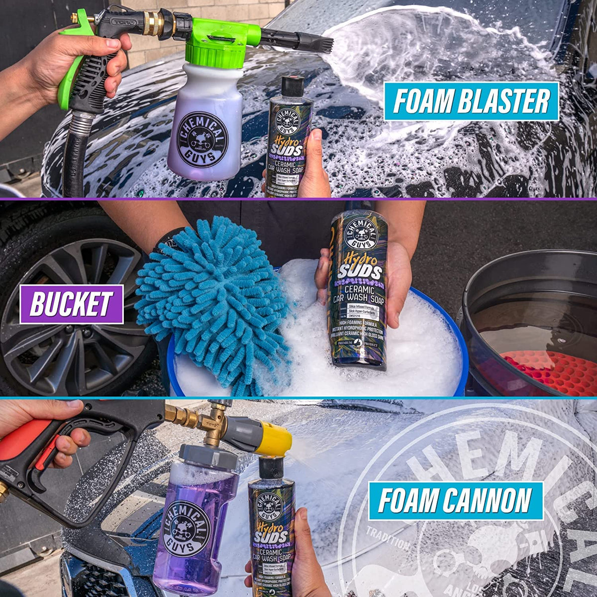 Chemical Guys HydroSuds Ceramic SiO2 Shine High Foaming Car Wash Soap (Works with Foam Cannons, Foam Guns or Bucket Washes) For Cars, Trucks, Motorcycles, RVs & More, 32 fl oz, Berry Scent - CWS21232