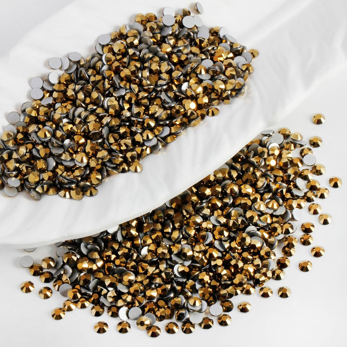 3000 PCS SS10 Flatback Rhinestones,12-Facet Diamond-Cut Glass Gems for Nail Art,Clothing,DIY Crafts,Glue-On Decoration Stones with Silver Backing,Aurum