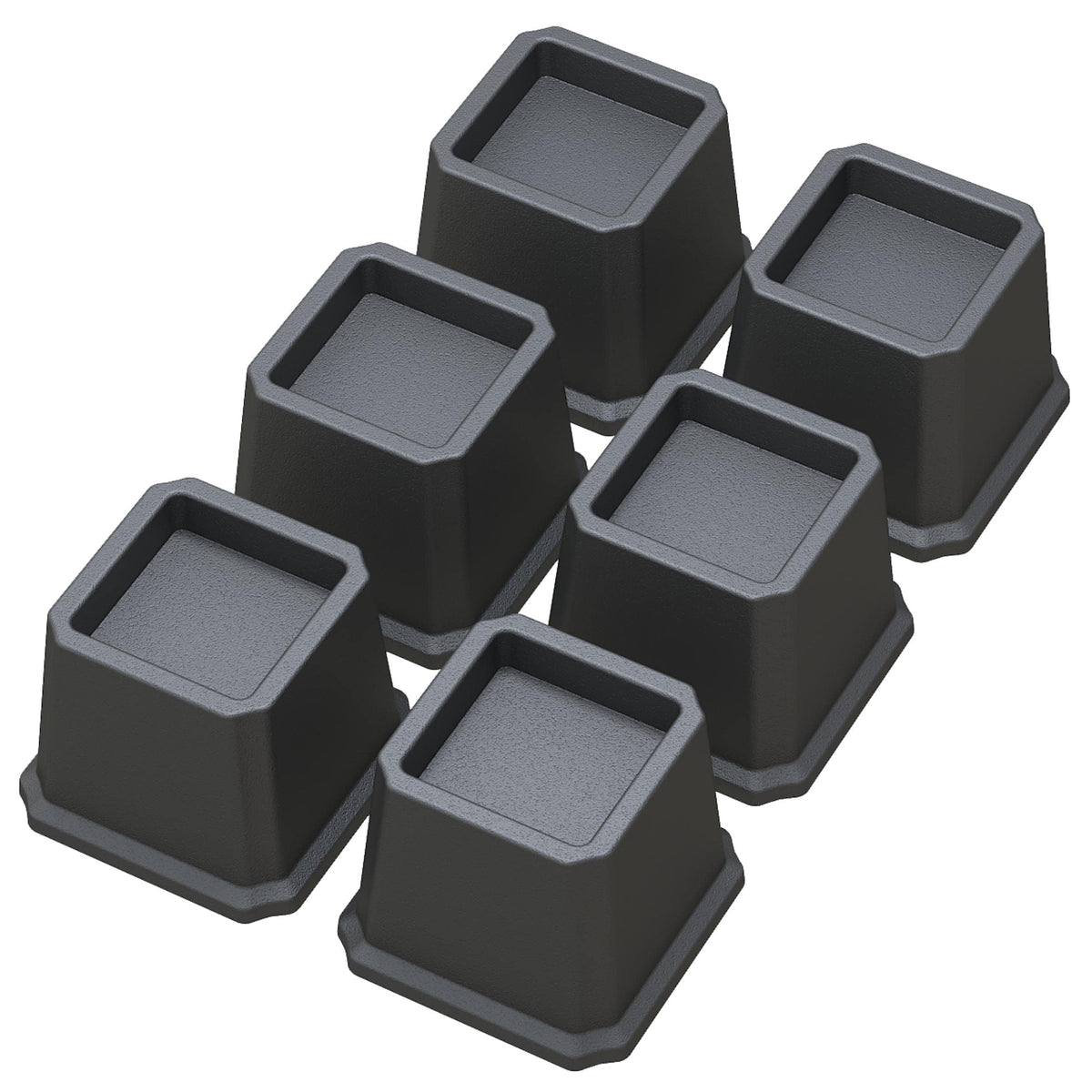 Whynonap Bed Risers 3 Inch Heavy Duty Bed Elevators, Set of 6 Lifts Up 3,000 lbs Furniture Riser for Sofa and Table, Black