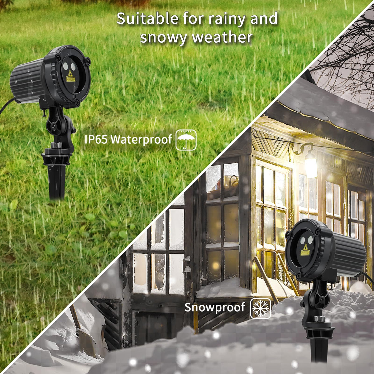 HERHOTER Christmas Laser Lights Outdoor,Red and Green Moving Outdoor Laser Light, Waterproof Garden House Decoration Laser Christmas Lights