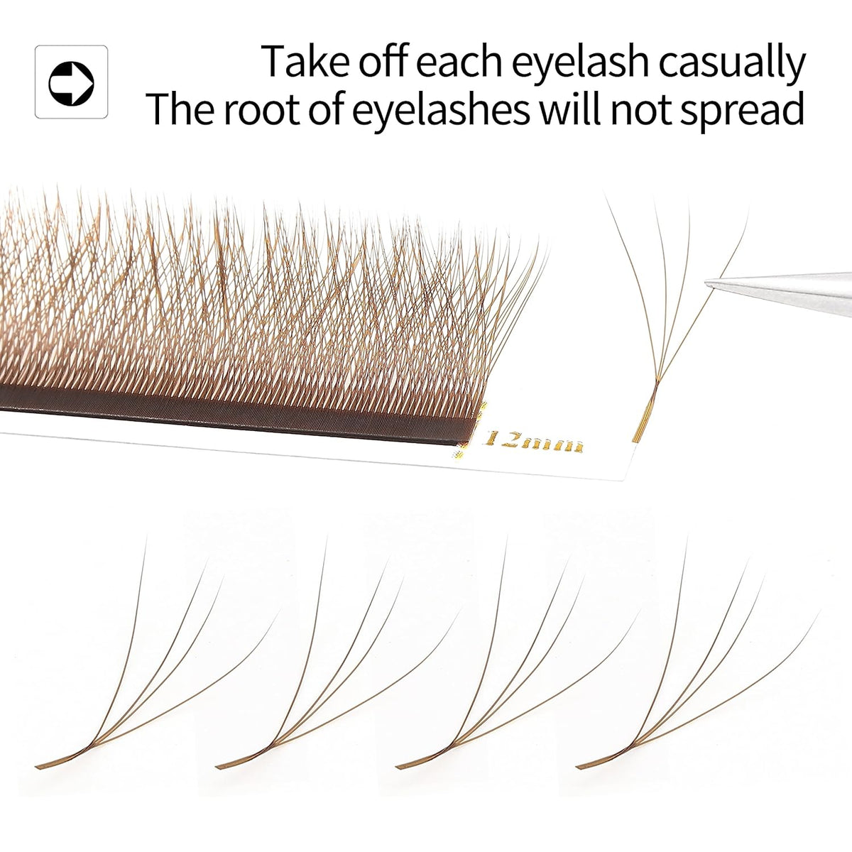 Lash Extensions Brown 4D W Eyelash Extensions W Shape 0.07mm Thickness C Curl 13mm Premade Fans Lashes Colored Lash Extension Volume Lashes Individual Lashes(W-Brown-4D-0.07-C,13mm)