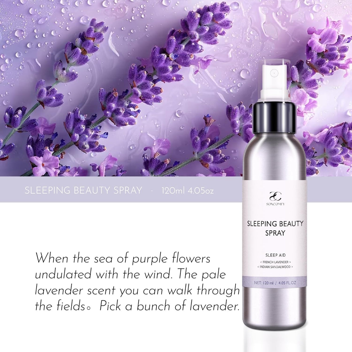 Pillow Ritual Aromatic, Calming and Relaxing Pillow Mist, Linen and Fabric Sleep Spray, Infused with Natural Essential Oils for Bedtime Routine, Lavender Sandalwood Aluminium Bottle 4.05 oz