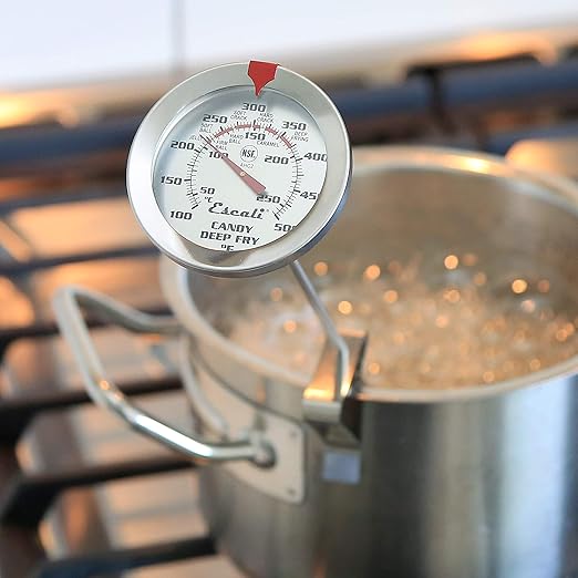 Escali AHC2 Stainless Steel Deep Frying and Candy Thermometer with Pot Clip, 12-Inch Probe with Candy Temperature Zones, NSF Certified