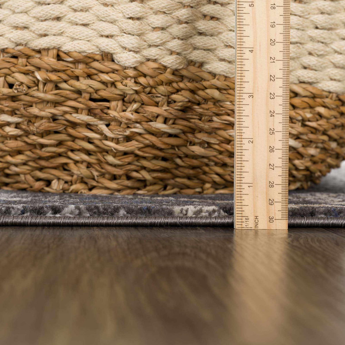 Hauteloom Owatonna Rustic Farmhouse Living Room Bedroom Dining Room Area Rug - Style - Traditional Floral Look - Dark Brown, Grey, Black, Cream - 5'3" x 7'3"