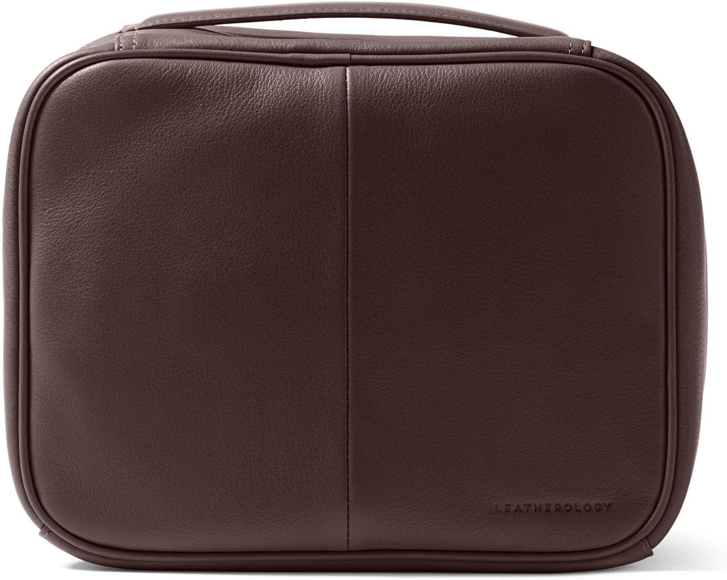 Leatherology Brown Large Travel Organizer - Zipped mesh storage pocket, elastic loops for organization, double metal zipper
