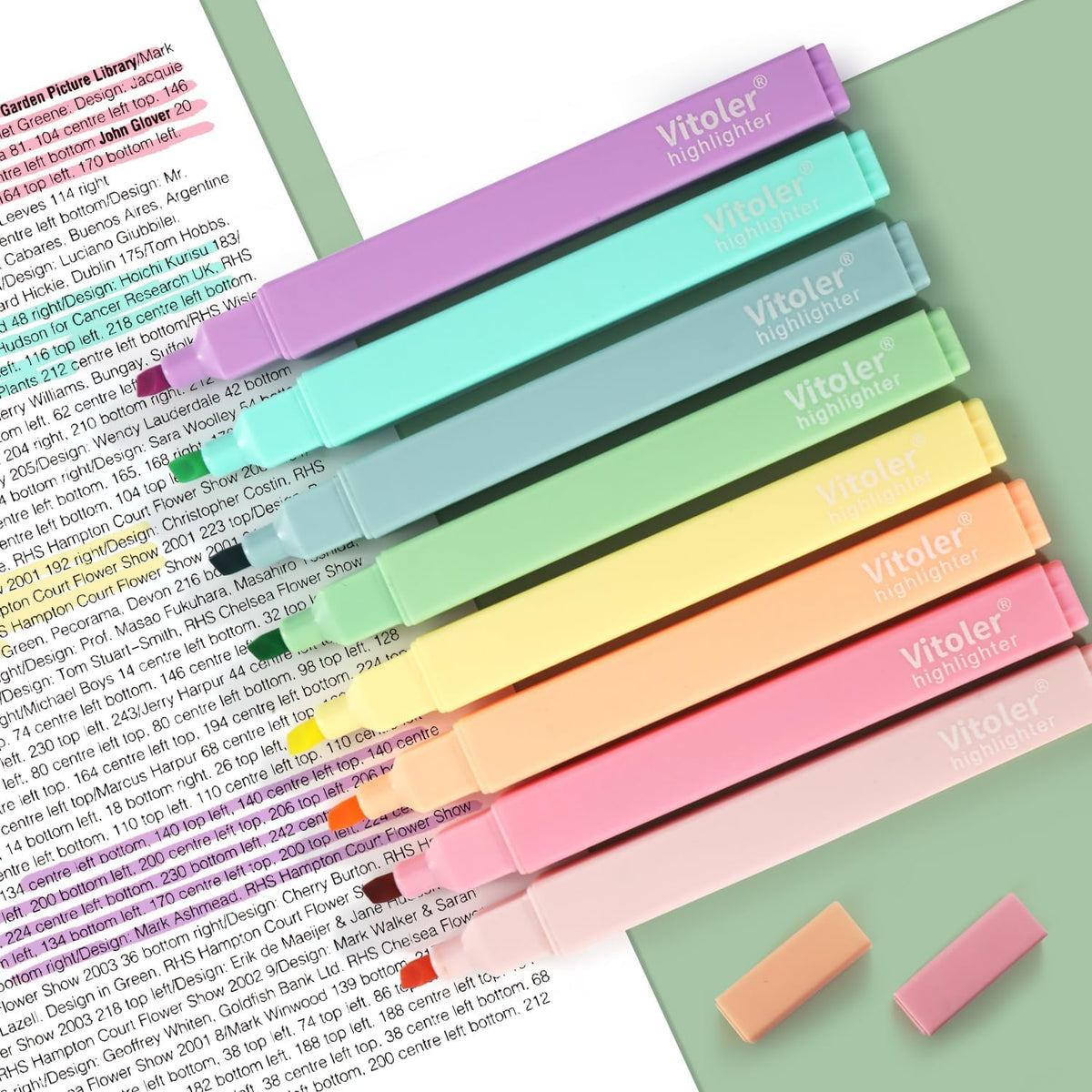 Vitoler Bible Highlighters,Aesthetic Cute Highlighters,8pcs Colorful Highlighter Markers No Bleed for Office School Supplies