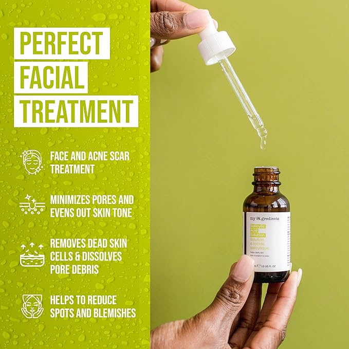 Masque Bar My Ingredients Salicylic Acid Solution - Exfoliating Solution For Face - Healing Acne Spot Treatment For Blemish Prone Skin, Korean Skincare - 1Fl oz