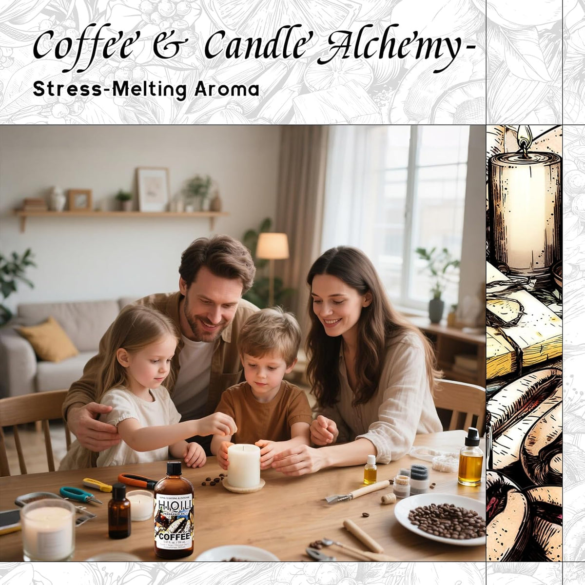 HIQILI Coffee Fragrance Oil for Scent Diffuser & Humidifier, Perfect for Candle, Soap, Perfume Making, New Car & Home - 5.07 Fl Oz