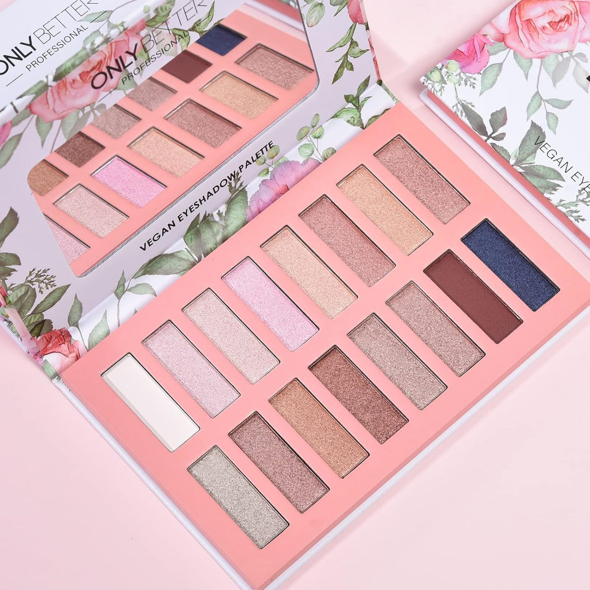 Vegan Eyeshadow Palette, Nude Eyeshadow Palette, 16 Shades Organic Eyeshadow palette high pigmented eyeshadow palette Colorful Eyeshadow Palette Long Lasting Nude Eyeshadow Shimmer Palette