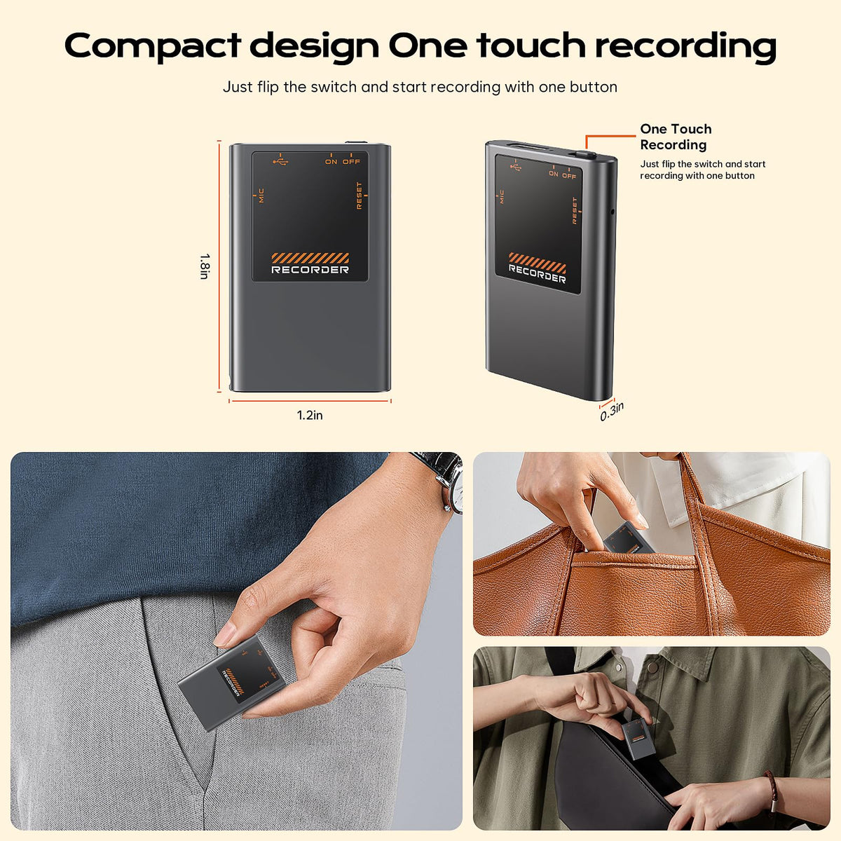 3072Kbps Voice Activated Recorder - [7000 Hours] Voice Recorder with AI Noise Cancellation, Recording Device for Lectures, Meetings, Intervie, 64GB Digital Voice Recorders with Playback