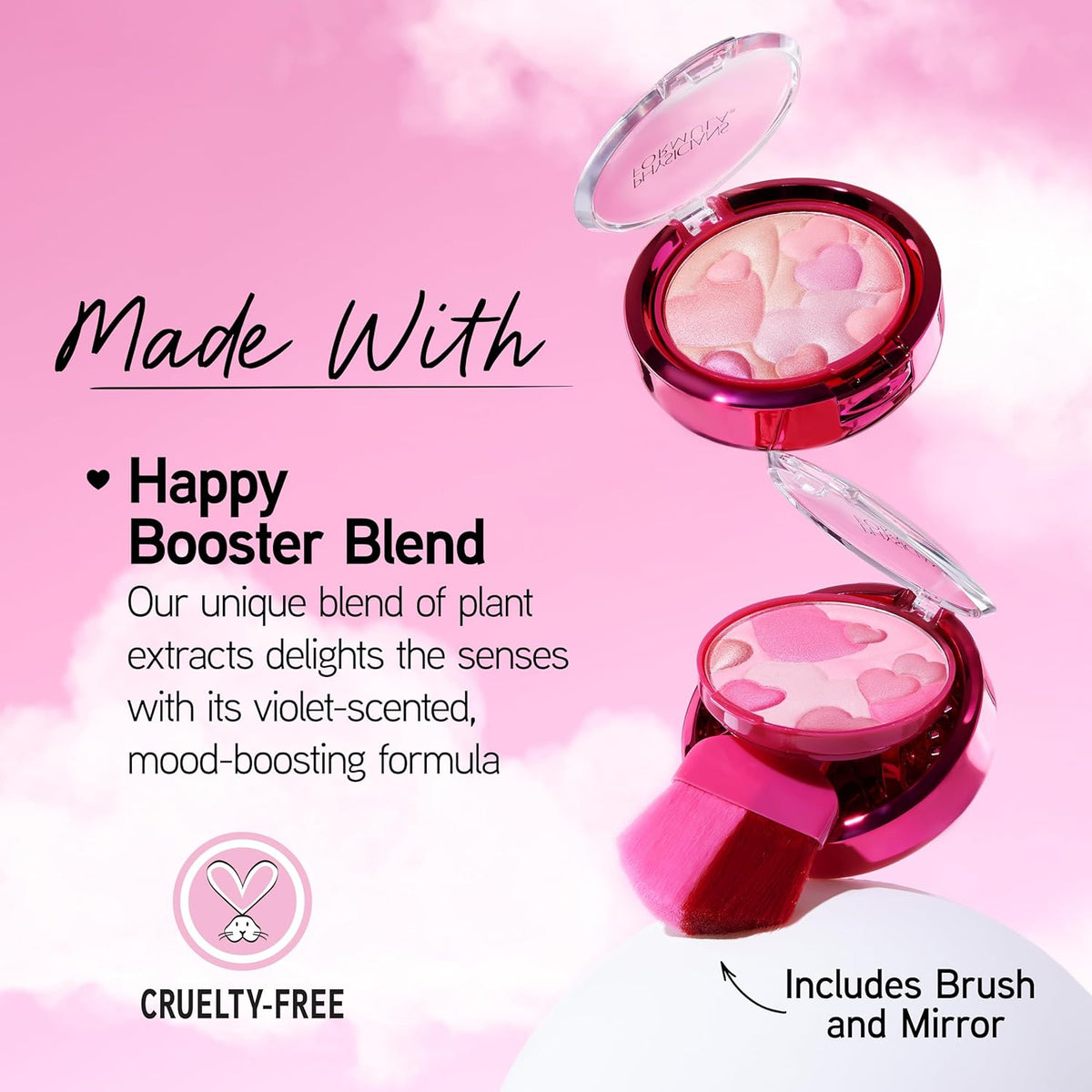 Physicians Formula Happy Booster Glow & Mood Boosting Blush, Silky Smooth Formula, Hypoallergenic, Blends Easily with Radiant Finish – Natural