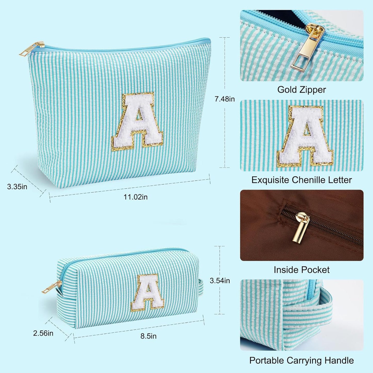 YOOLIFE Birthday Gifts for Girls, Christmas Gifts for 3-12 Year Olds | Personalized Cute Makeup Bag | 21st Birthday Gifts