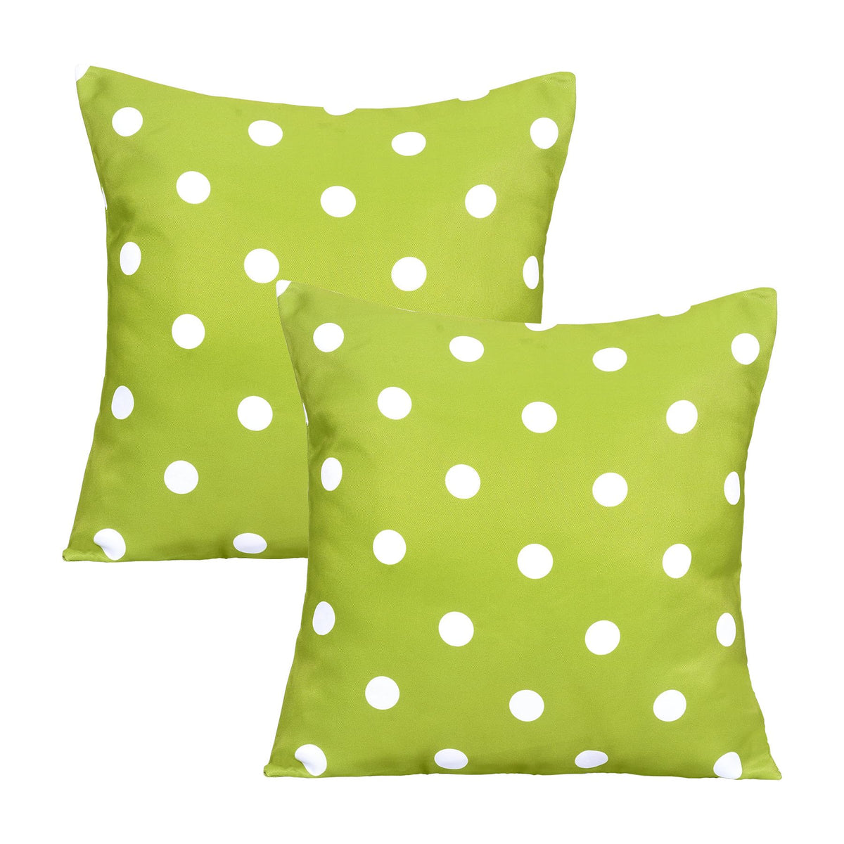 Poise3EHome Outdoor Throw Pillow Covers Set of 2 Waterproof Decorative Pillow Covers for Living Room, Couch, Patio, Spring, 18X18 Inches, Green Polka Dot