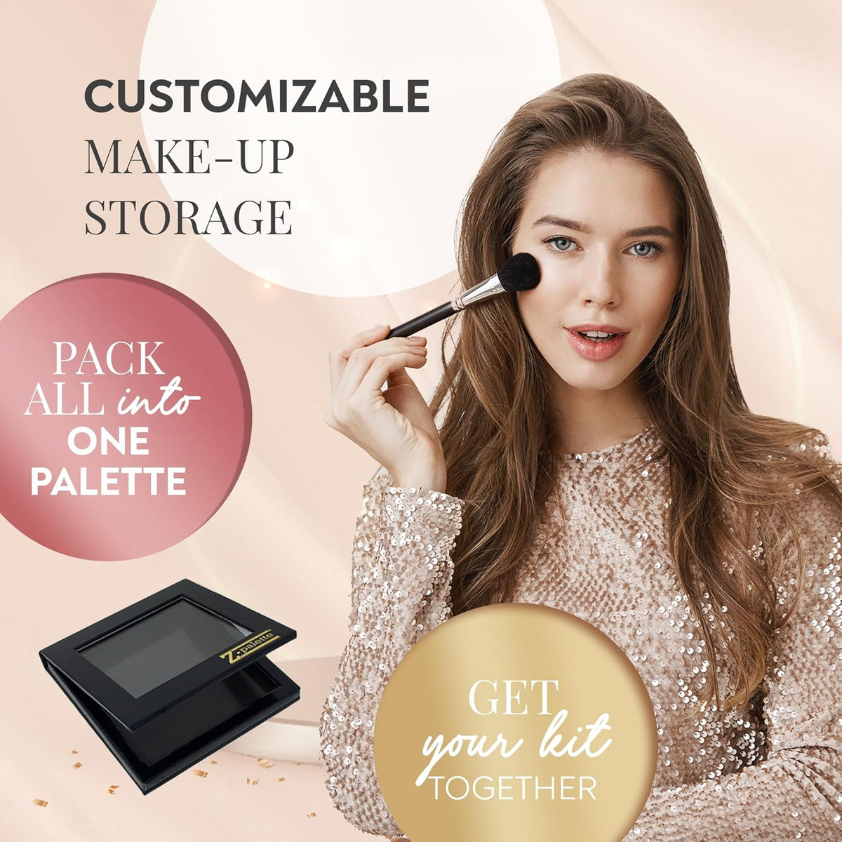 Small Magnetic Makeup Palette, Empty Magnetic Palette, Universal Magnet makeup palette for Eyeshadows, Powders, Customizable Beauty Organizer with Clear Window