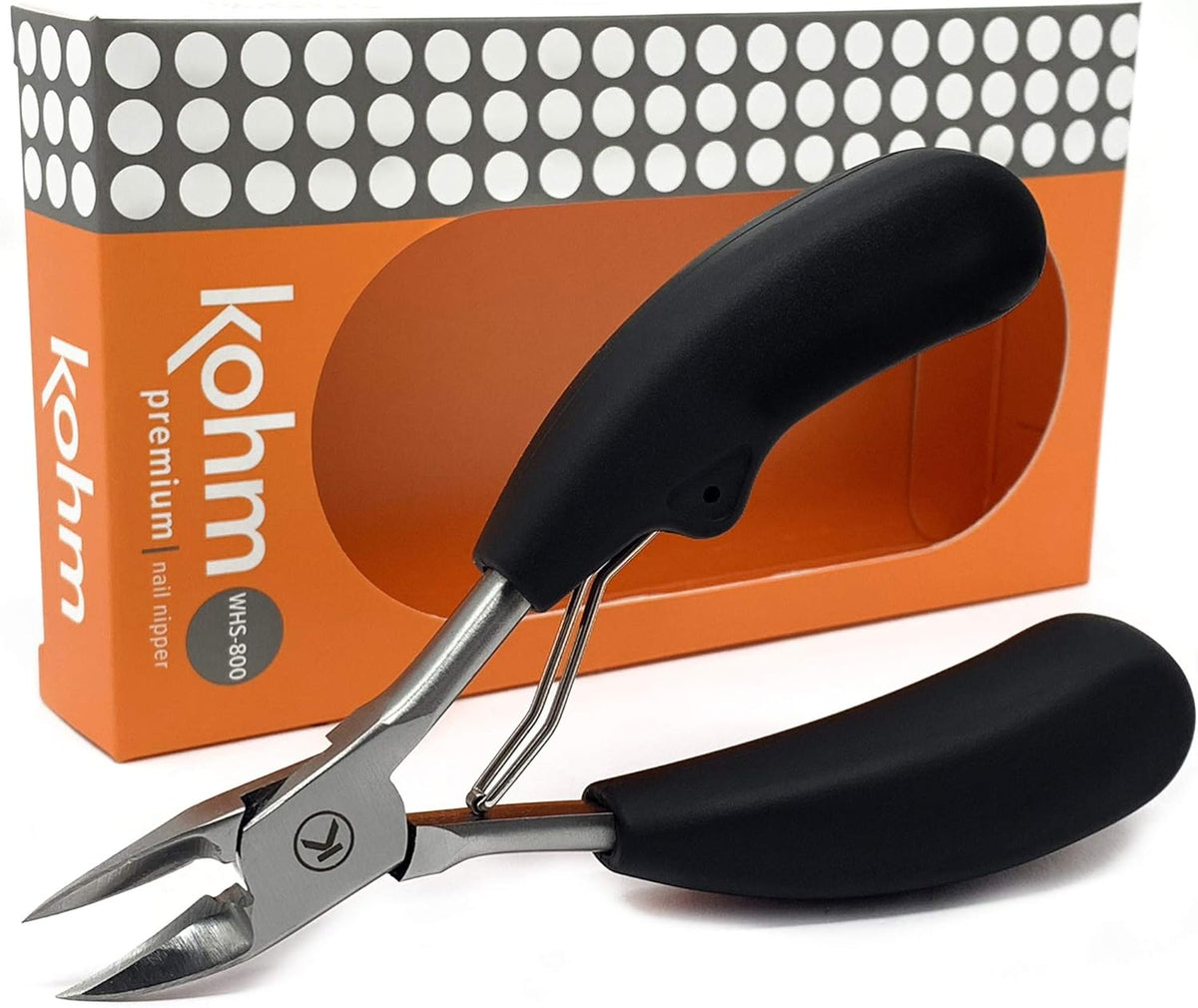 Kohm Toenail Clippers | Extra-Wide Blade & Non-Slip Grip for Thick, Ingrown & Fungal Nails | Heavy Duty Nail Cutter for Seniors, Men, Women & Pets
