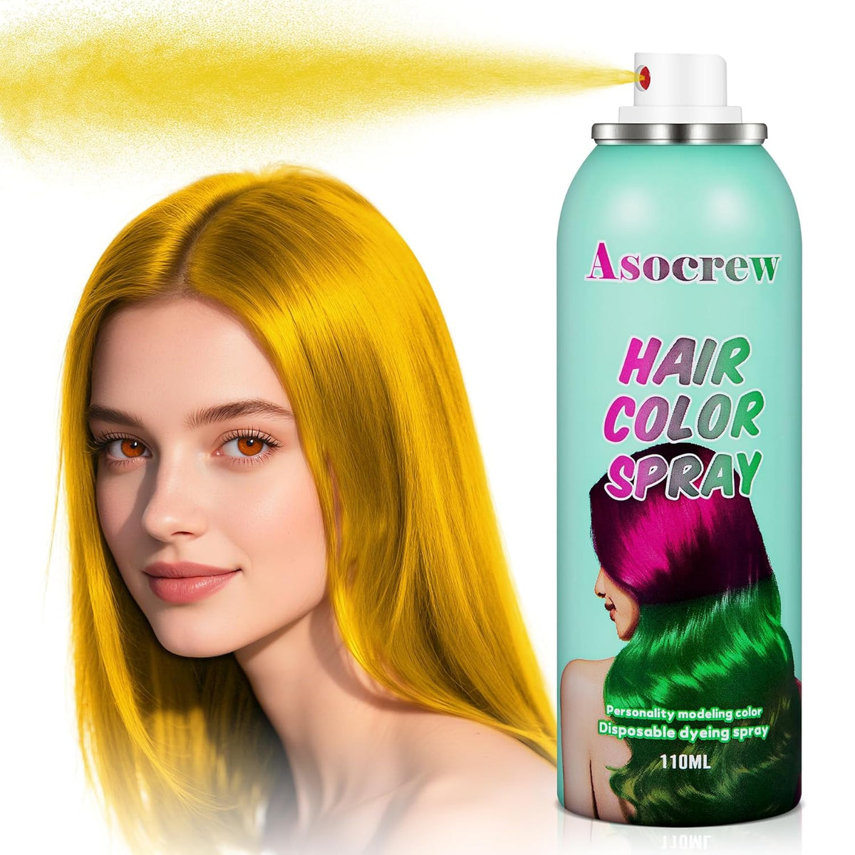 Gold Hair Spray,Hair Color Spray Dye,Blonde Temporary Hair Color Spray for Kids Women,Hair Color Dye Pomades,Washable Gold Hair Color Spray Natural Cream for Party,Halloween,Cosplay(Blonde)