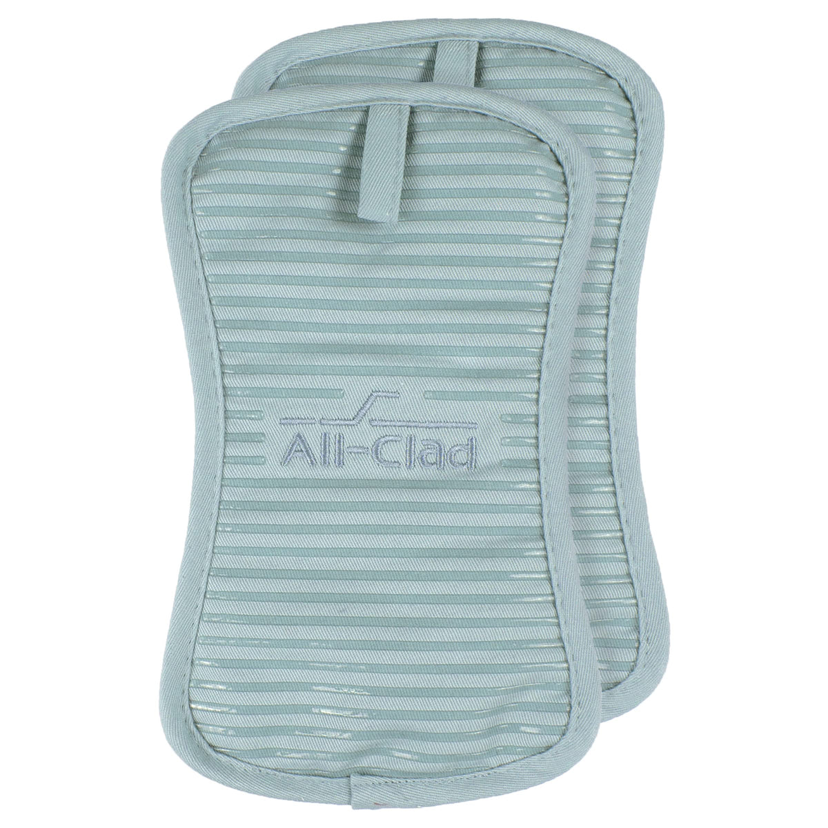 All-Clad Premium Pot Holder & Heating Pad, (2-Pack) Heat Resistant to 500 Degrees, 100% Cotton 10"x6.25" for Kitchen and Barbeque, Rainfall