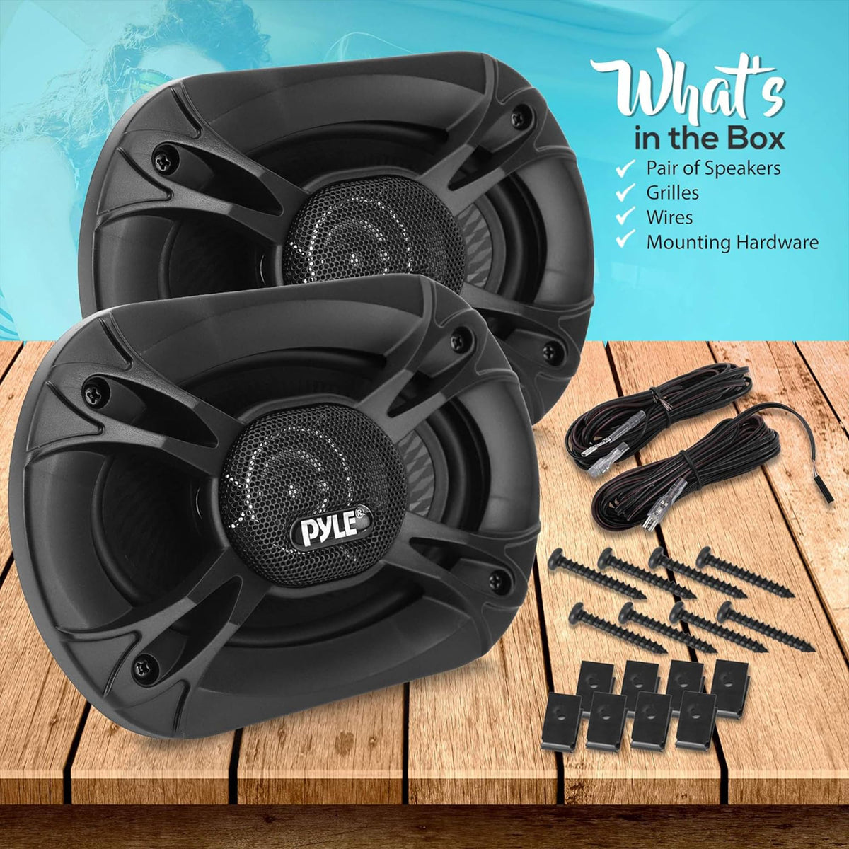 Pyle 4 Way 6x9 Inch 500 Watt Quadriaxial Loud Pro Audio Universal Quick Replacement Component Sound Speaker with Non-Fatiguing Butyl Rubber (Set of 2)