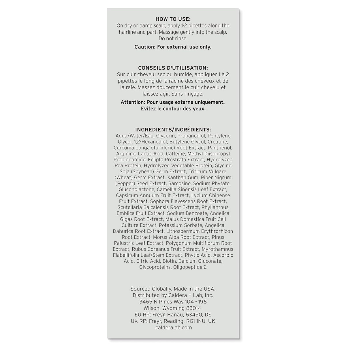 Caldera + Lab The Hair Serum | Men’s Thickening Serum for Thinning & Receding Hair, Supports Fuller & Stronger-Looking Hair, Dermatologically Tested - All Hair Types