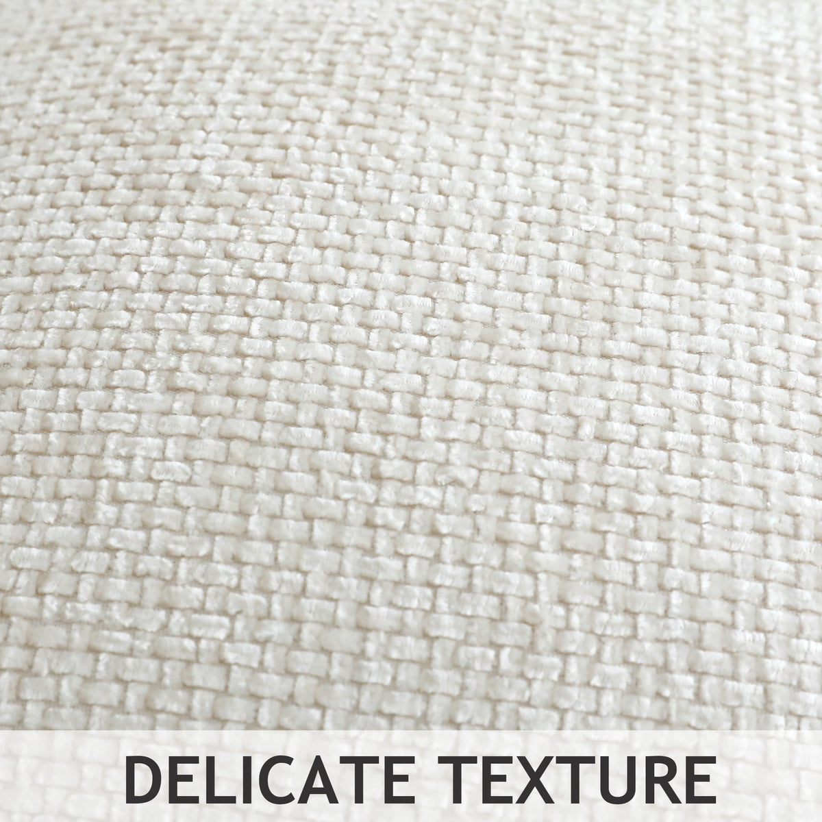 Stellhome Pack of 2 Woven Textured Decorative Throw Pillow Covers Soft Chenille Accent Luxury Cushion Cases for Living Room Couch Bed Sofa Farmhouse Boho Home, 20x20 inch, Cream
