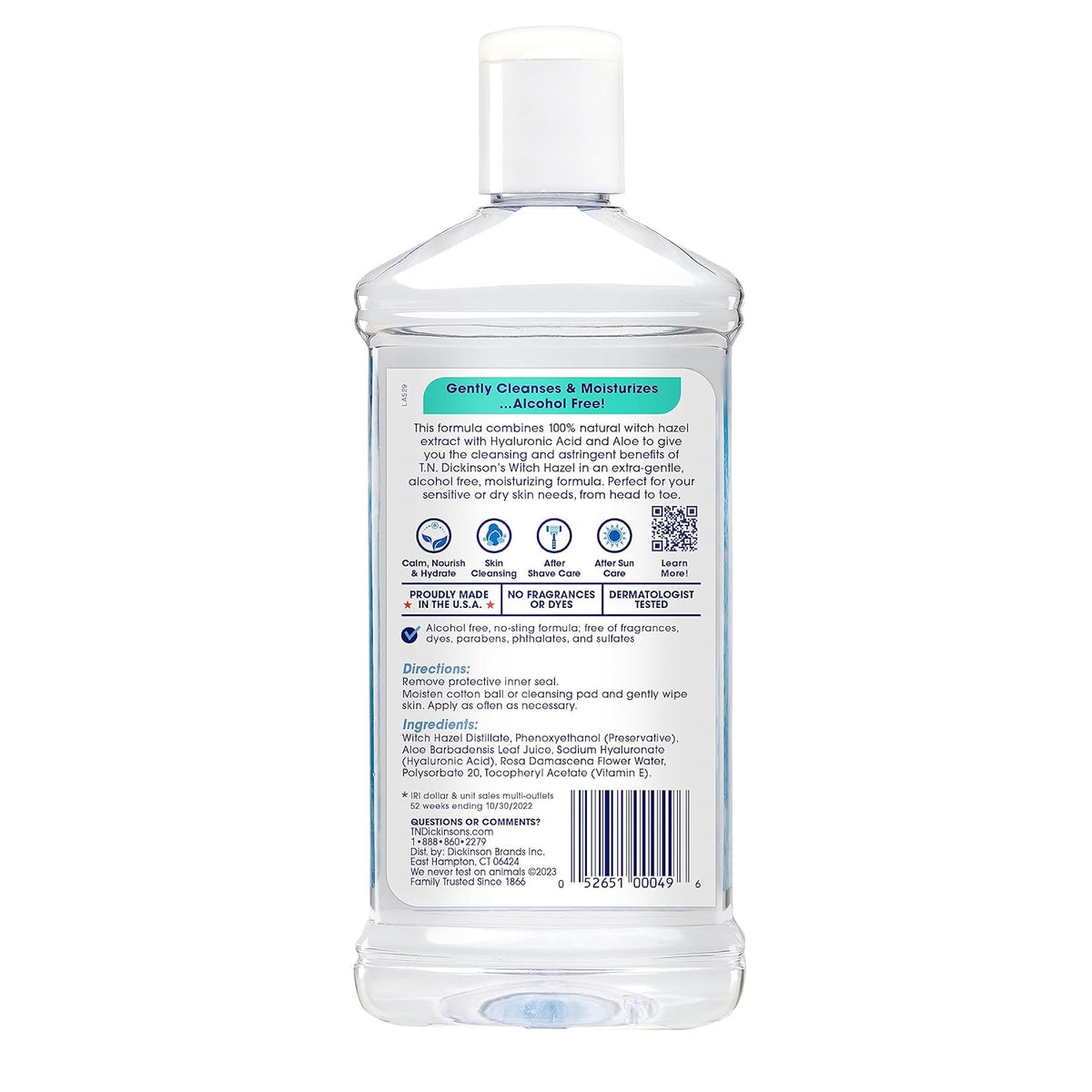T.N. Dickinson's Witch Hazel Alcohol-Free Moisturizing Astringent, Made with 100% Natural Witch Hazel 16 oz (Pack of 2)
