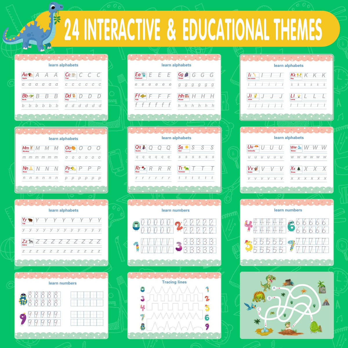 NASHRIO Montessori 24 Themes Busy Book for Toddlers 3-5, Engaging Preschool Learning Activities for Home School Travel – Educational Toy for 3-6 Year Old Boys & Girls