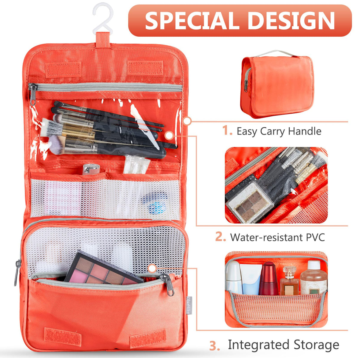 OlarHike 8 Set Packing Cubes for Travel, 4 Various Sizes(Extra Large,Large,Medium,Small), Luggage Organizer Bags for Trip Accessories Essentials,Cubes for Carry on Suitcases (Orange)