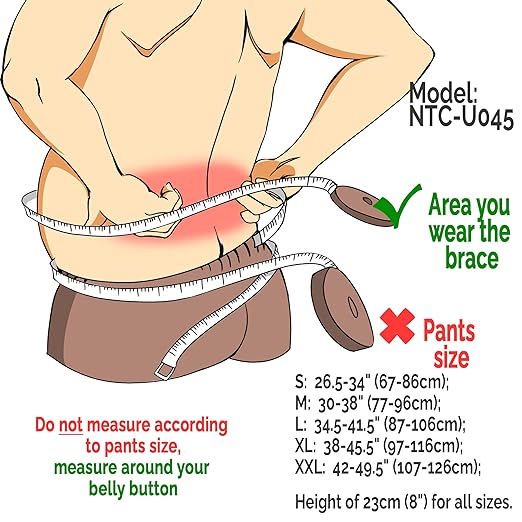 NeoTech Care Back Support Belt - Breathable & Adjustable Lower Back Brace - Double Pull Compression Straps (Black, Size L)