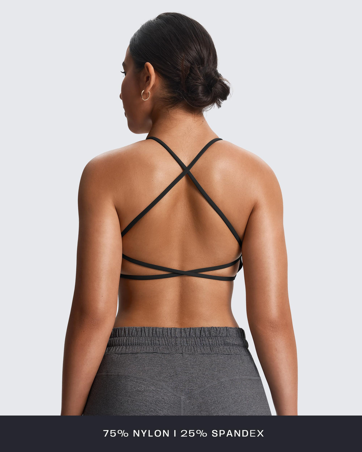 Aoxjox Women's Workout Sports Bras Fitness Ivy Low Impact Bra Yoga Crop Tank (Black, X-Small)