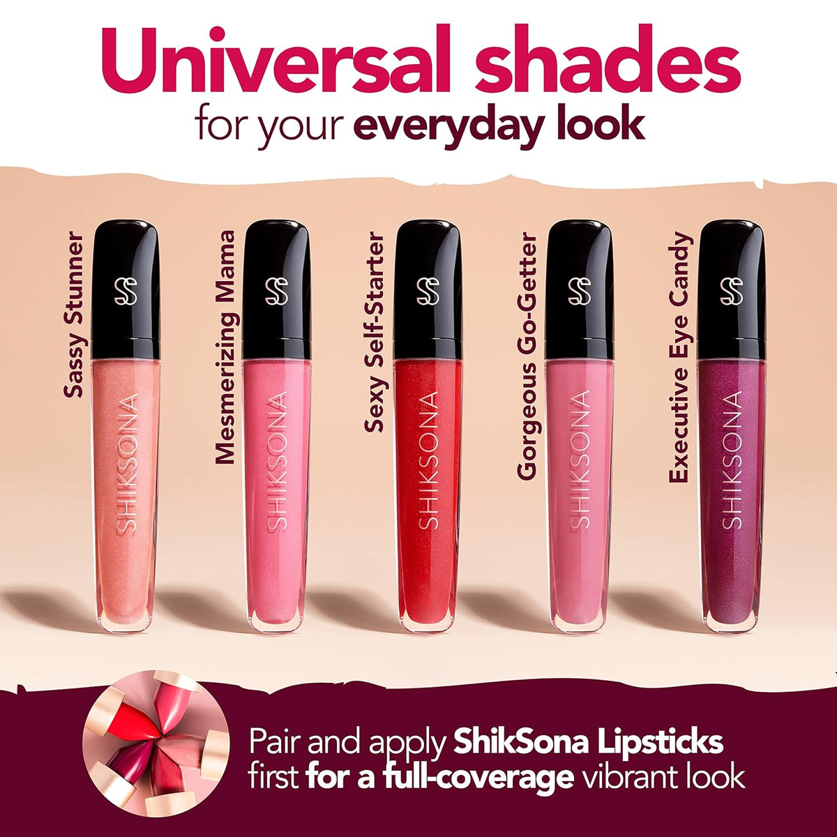 High Shine Lip Gloss | Hydrating, Vegan, Non-Sticky Lipgloss in a Timeless, Universal Color | Sassy Stunner (Sheer Peach with Pink Shimmer)