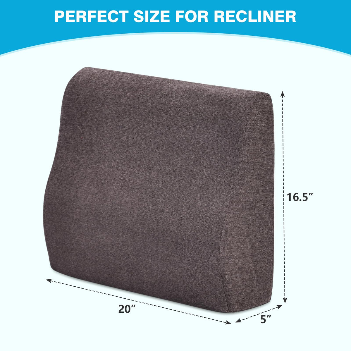 TANYOO Back Support Pillow for Recliner Dual Layer Lumbar Support Pillow with Gel Memory Foam Ergonomic Orthopedic Couch Lumbar Cushions for Elderly Lower Back Pain Relief Washable Cover Brown