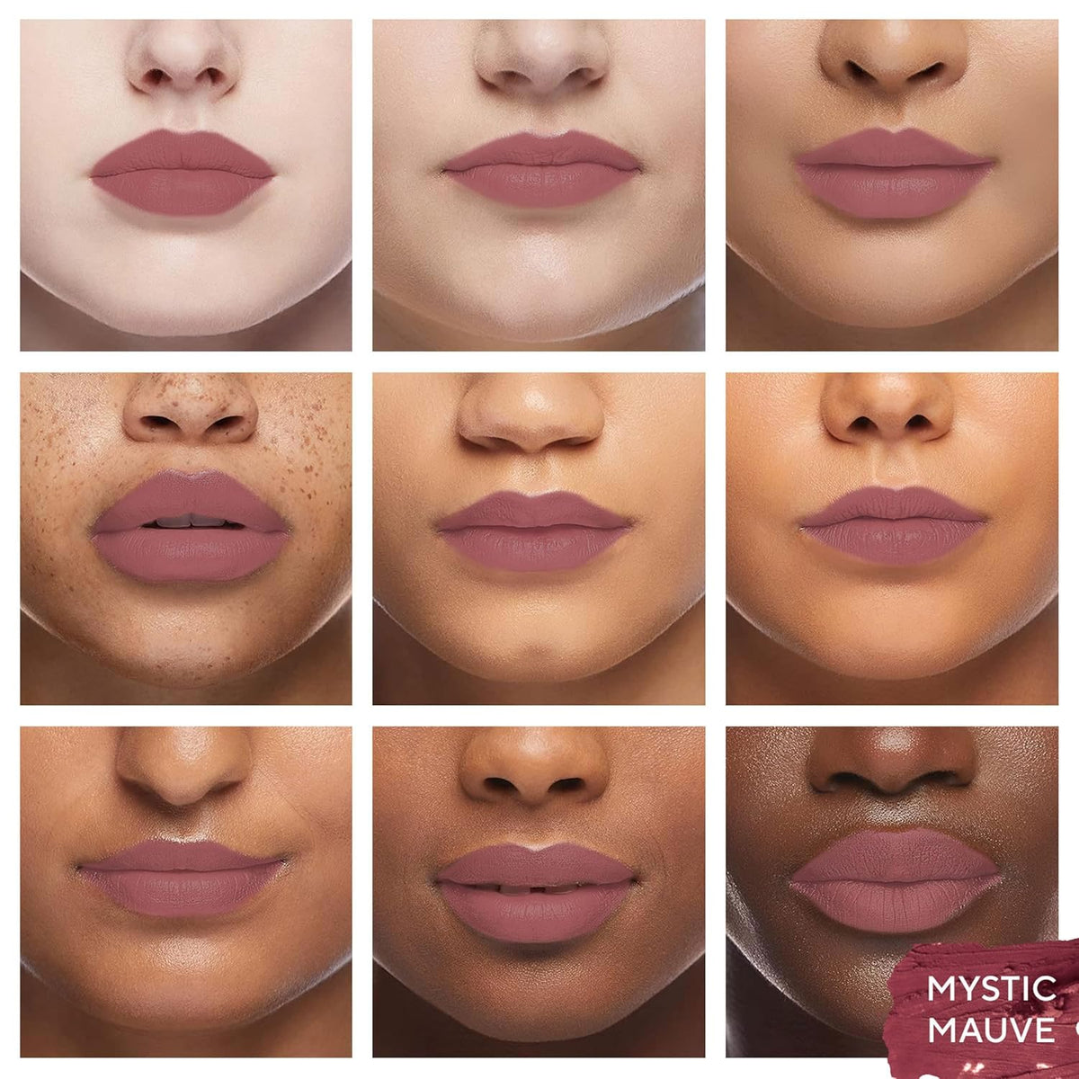 Mirabella - Velvet Matte Lip Crayon, Retractable Highly-Pigmented 2-in-1 Makeup, Long-Lasting Hydrating Lipstick Crayon + Lip Liner, Moisturizing Cream-to-Matte Lipcare Formula, Mystic Mauve
