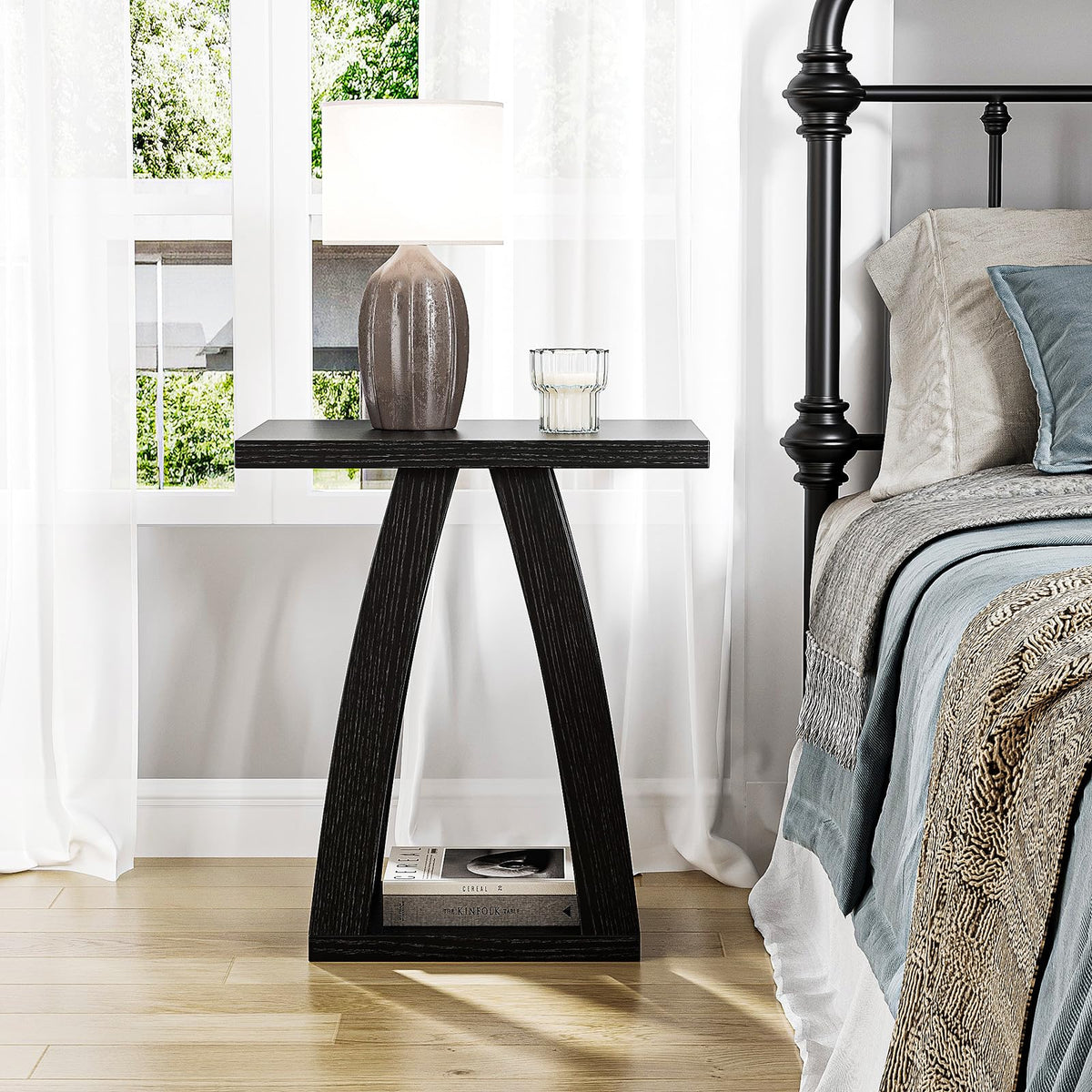 FJTFORME End Tables Living Room Set of 2. Side Tables Living Room. Side Table Beside Sofa. Modern End Table for Home. Black End Tables Set of 2