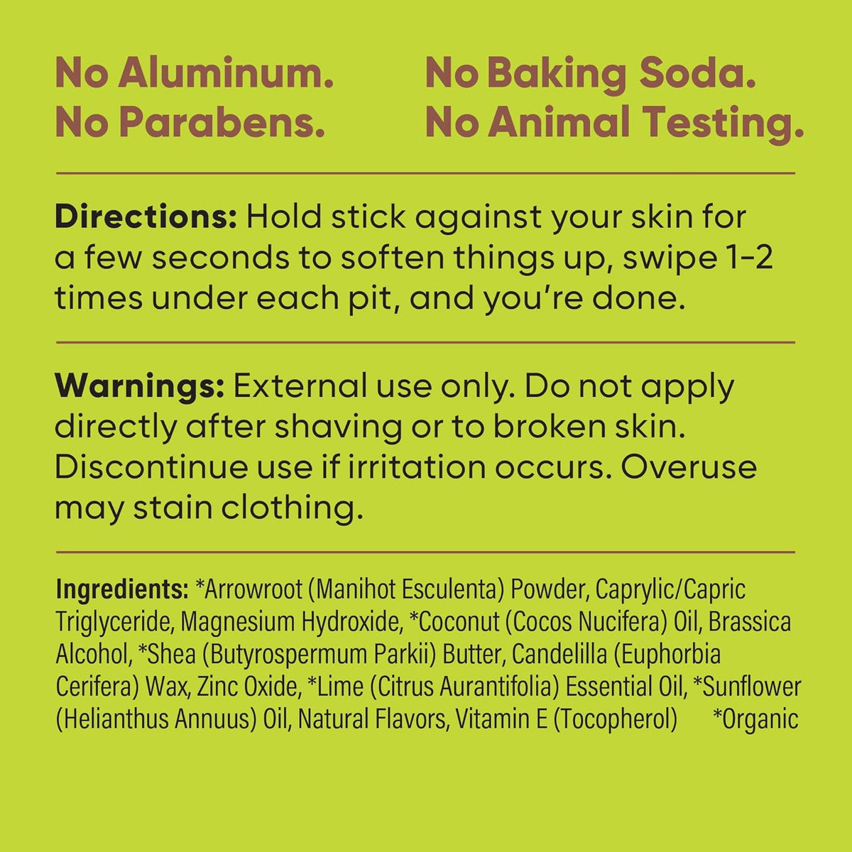 Pretty Frank Natural Aluminum-Free Deodorant Stick, Baking Soda-Free, Coconut Lime (1-Pack) | Sensitive Skin Friendly, Effective Odor Control for Women & Men, Organic Ingredients and Essential Oils