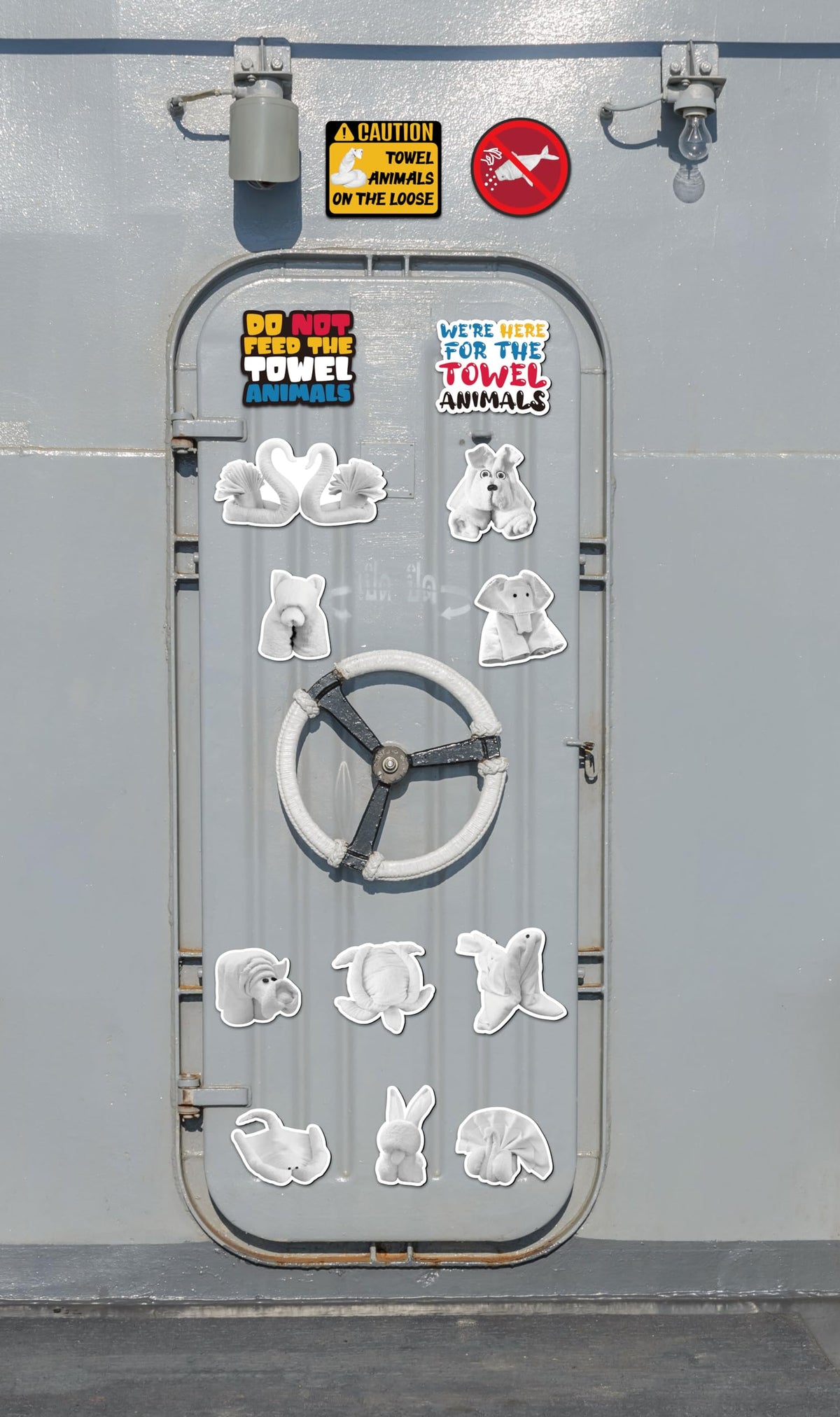 90shine 18PCS Cruise Door Magnets Decorations, Funny Animal Towel Magnetic Ship Cabin Decor