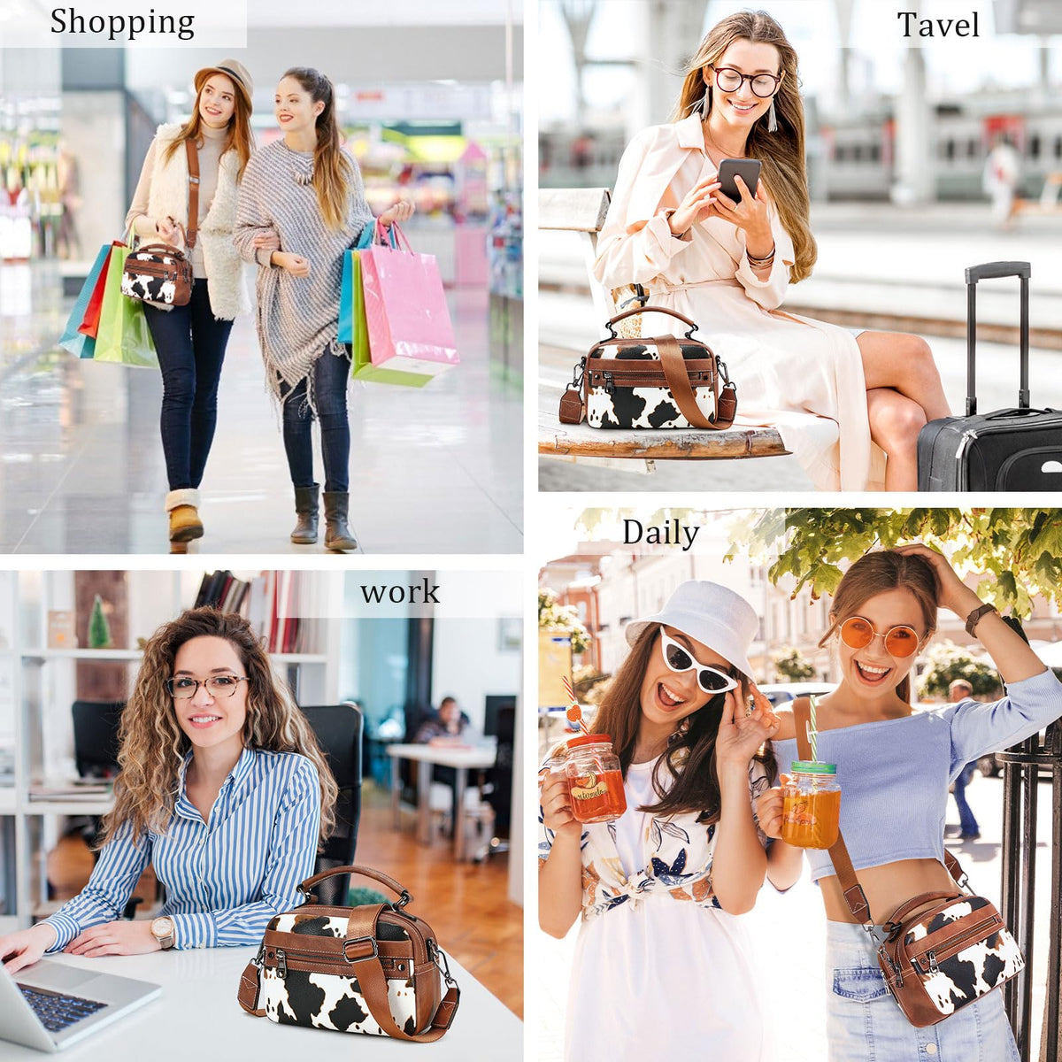 AGLOD Crossbody Bags for Women Vegan Leather Shoulder Handbags Small Cross Body Purses for Women Trendy with Wide Strap
