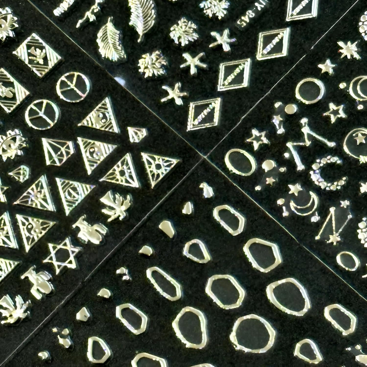 30 Sheets Silver Nail Art Stickers 3D Self-Adhesive Line Nail Decals Silver Star Nail Stickers Moon Heart Nail Supplies Nail Art Design for DIY Acrylic Nails Decoration Accessories for Women