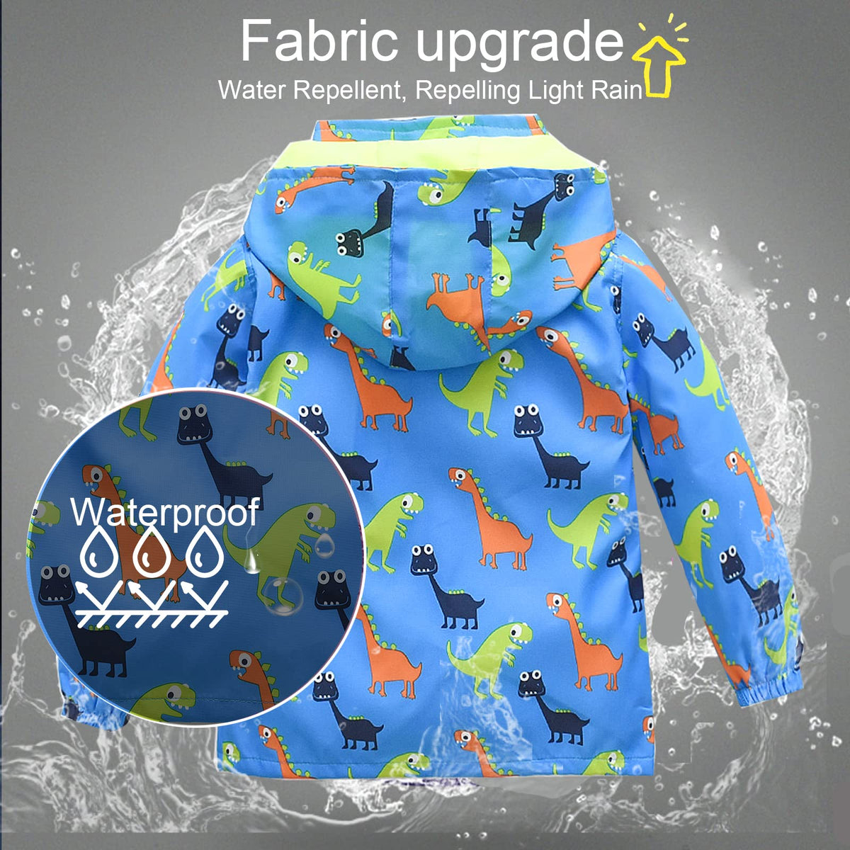 HZXVic Toddler Boys Raincoat Waterproof,Lightweight Kids Rain Poncho Jacket Windbreaker Outwear Coat，Blue 2T
