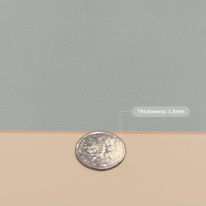 Leather Desk Mat,1.8mm Thick,12x60 Inch Desk Cover,Desk Protector Mat,Dresser Cover Top,Dresser Top Cover,Dresser Top Protector,Desk Covers On Top of Desks(Light Brown+Gray,12×60)