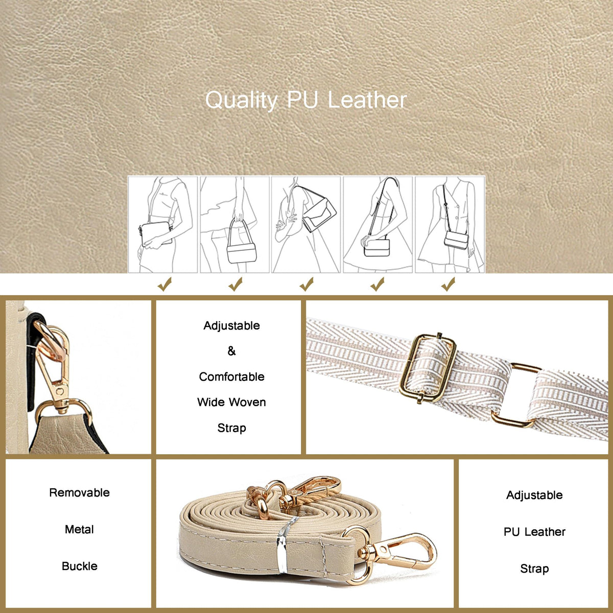COCIFER Crossbody Bags for Women Purses Women's Shoulder Handbags Satchel Small Vegan Leather Cross Body Purse Wallet (N Beige)