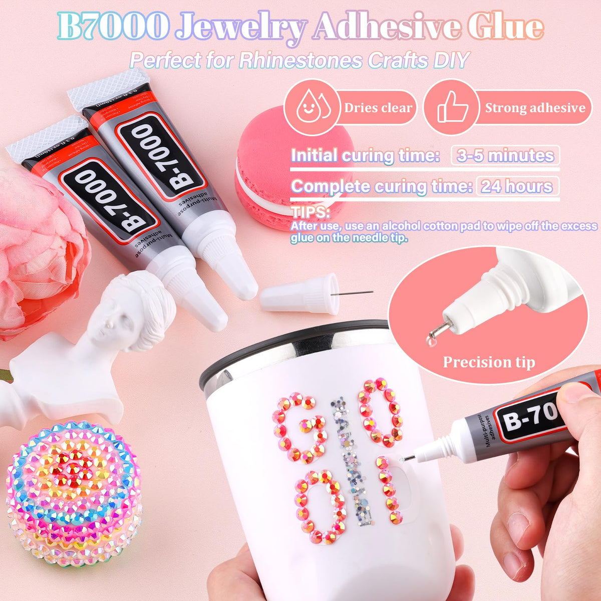 30000Pcs Resin Rhinestones for Bedazzling with 3Pcs B7000 Jewelry Glue, Red AB Flatback Gems Rhinestones for Crafting, Clothing Tumblers Mugs Shoes Fabric Decor Nail Art