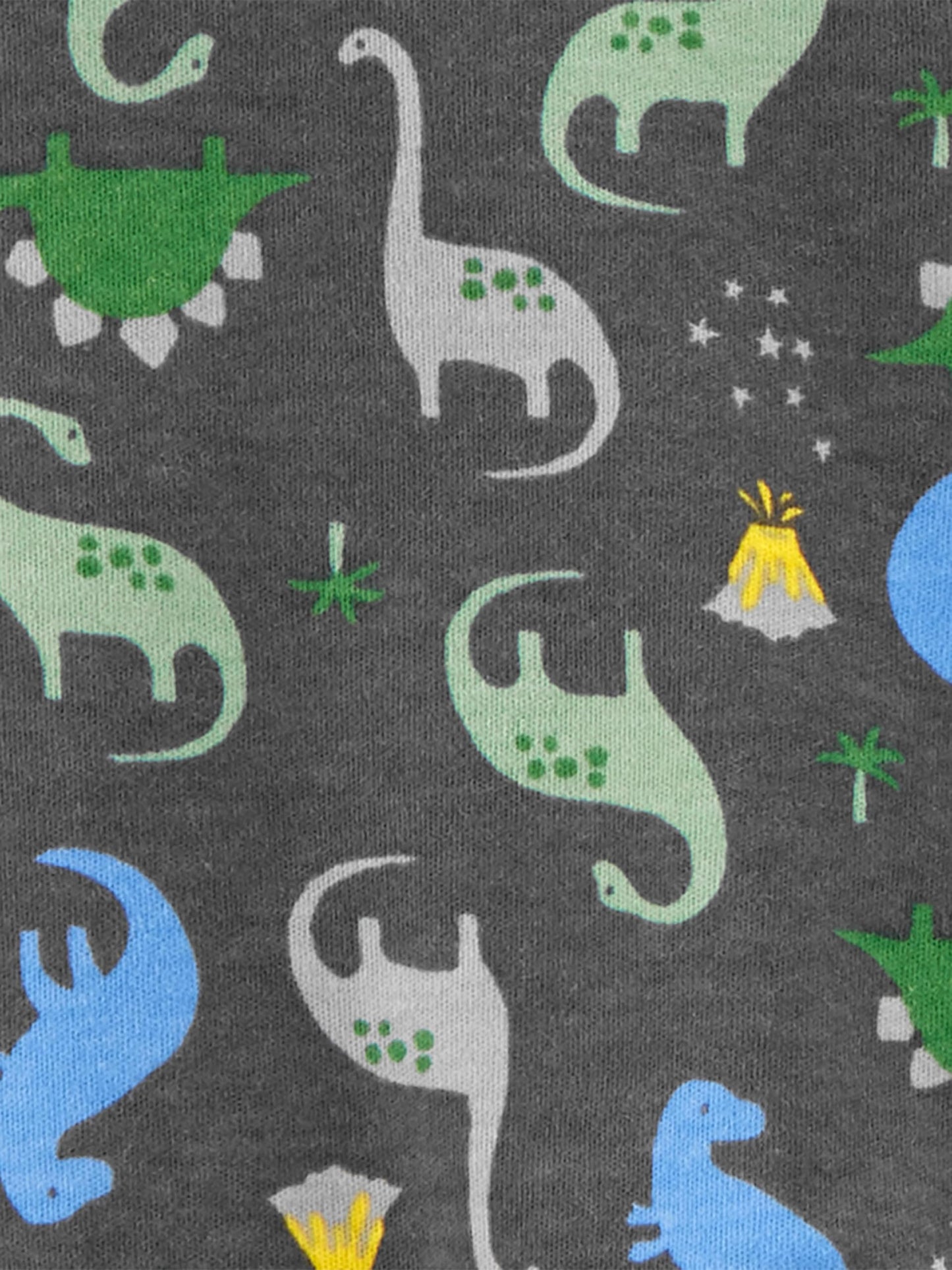 Simple Joys by Carter's Baby Boys' 2-Pack Cotton Sleep and Play, Dark Grey Dinosaur/Mint Green Stripe, 3-6 Months