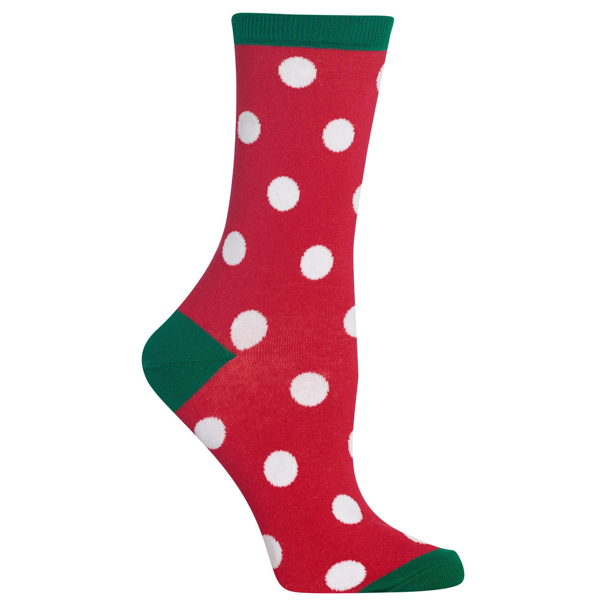 Hot Sox Women's Classic Novelty Crew 1 Pair Pack-Fun & Cute Fashion Gifts, Large Polka Dots (Red), Shoe Size: 4-10 (Sock Size: 9-11)