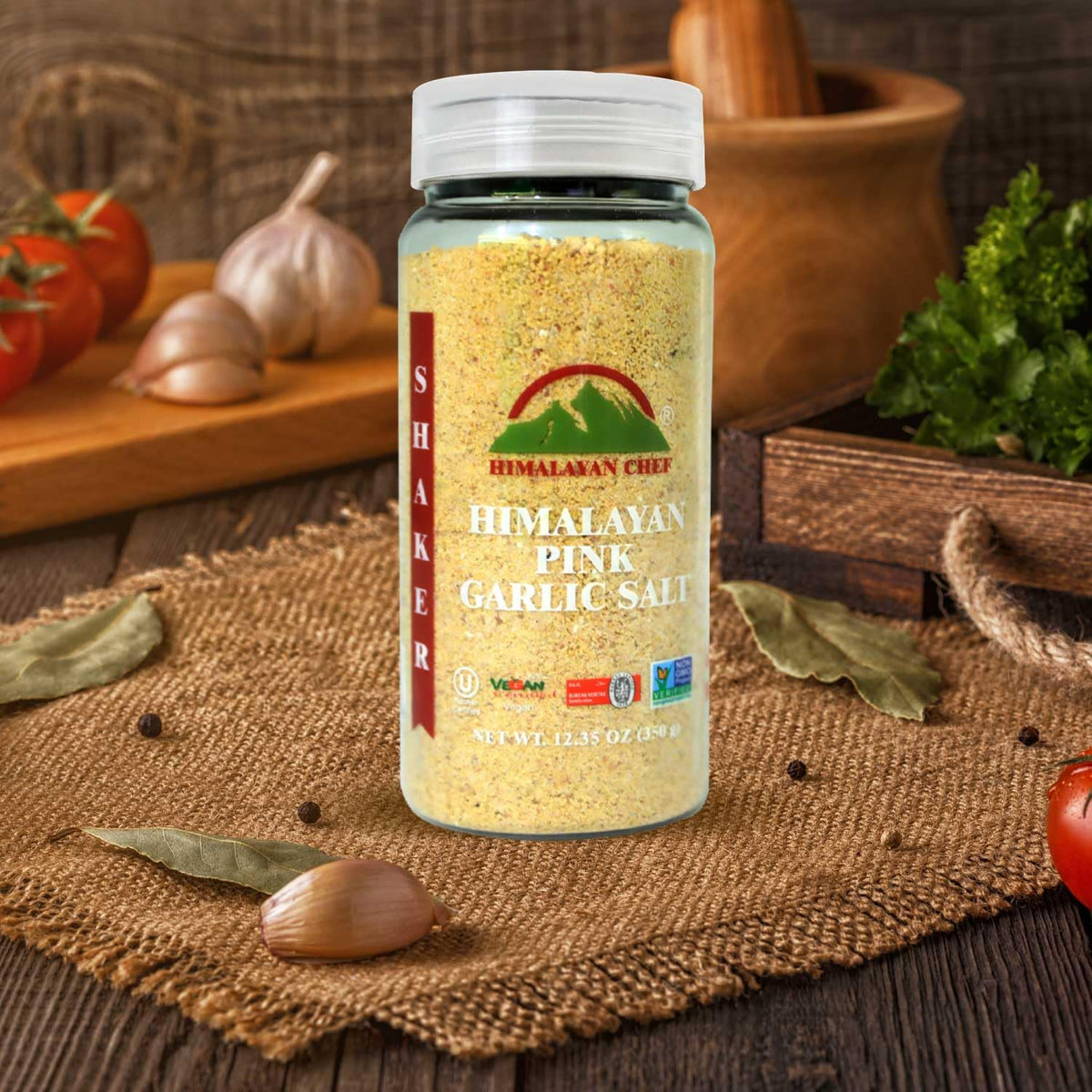 Himalayan Chef Garlic Salt Powder Shaker, 100% Pure & Naturally Extract from Whole Garlic Cloves, Non GMO & Gluten Free, Flavorful Aroma (Pack of 2) 12.35 Oz