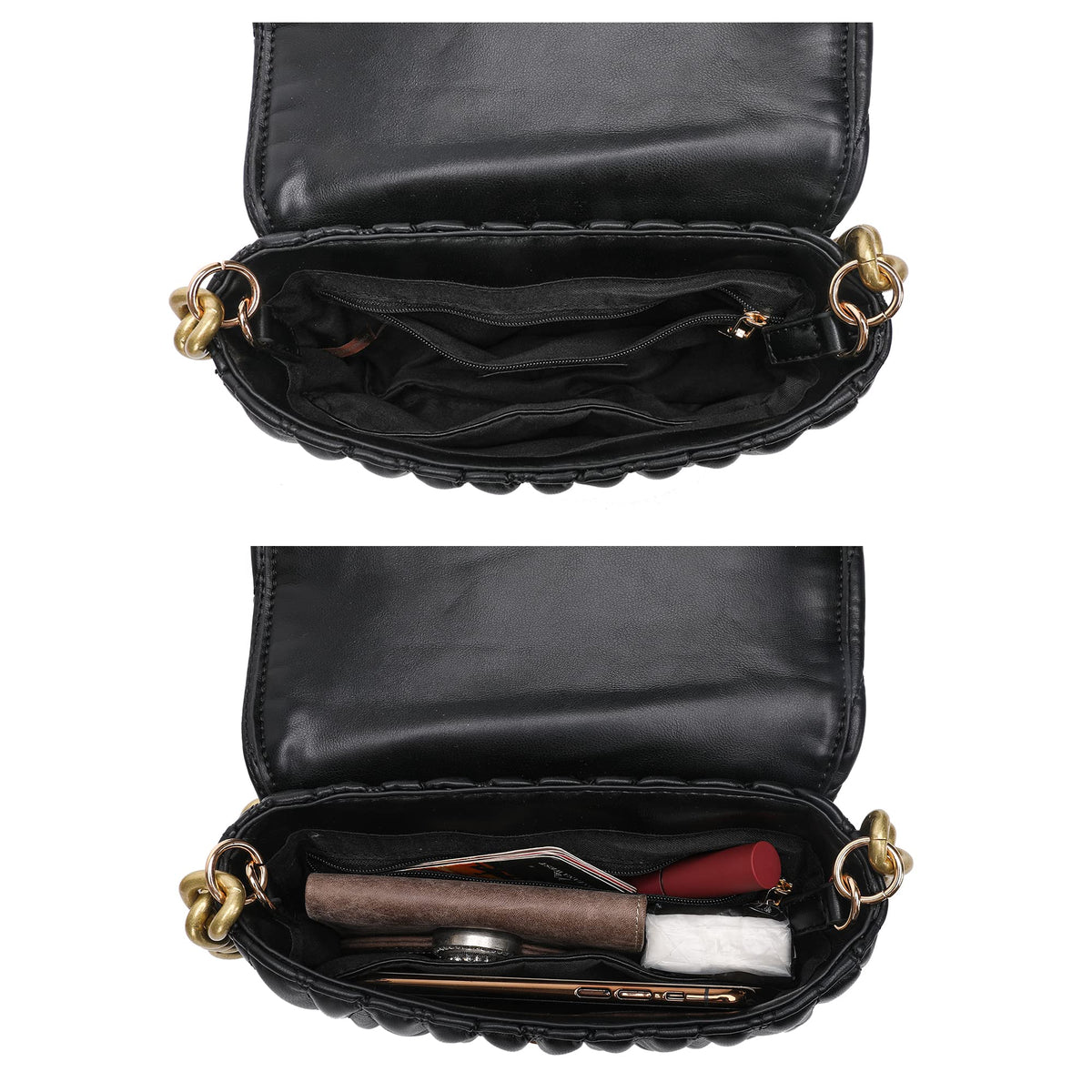 Montana West Quilted Evening Handbags for Women Crossbody Bags Trendy Evening Bag for Ladies MWC-060ABK