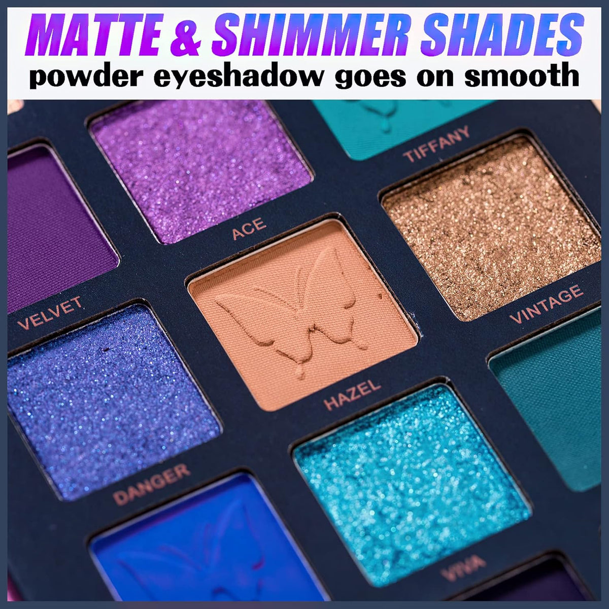 18 Colors Eyeshadow Palette, Butterfly Series Highly Pigmented Eye Makeup Palette, Matte Shimmer Metallic Powder Eyeshadow Pallet, Makeup Palette Cosmetics Gift, 110