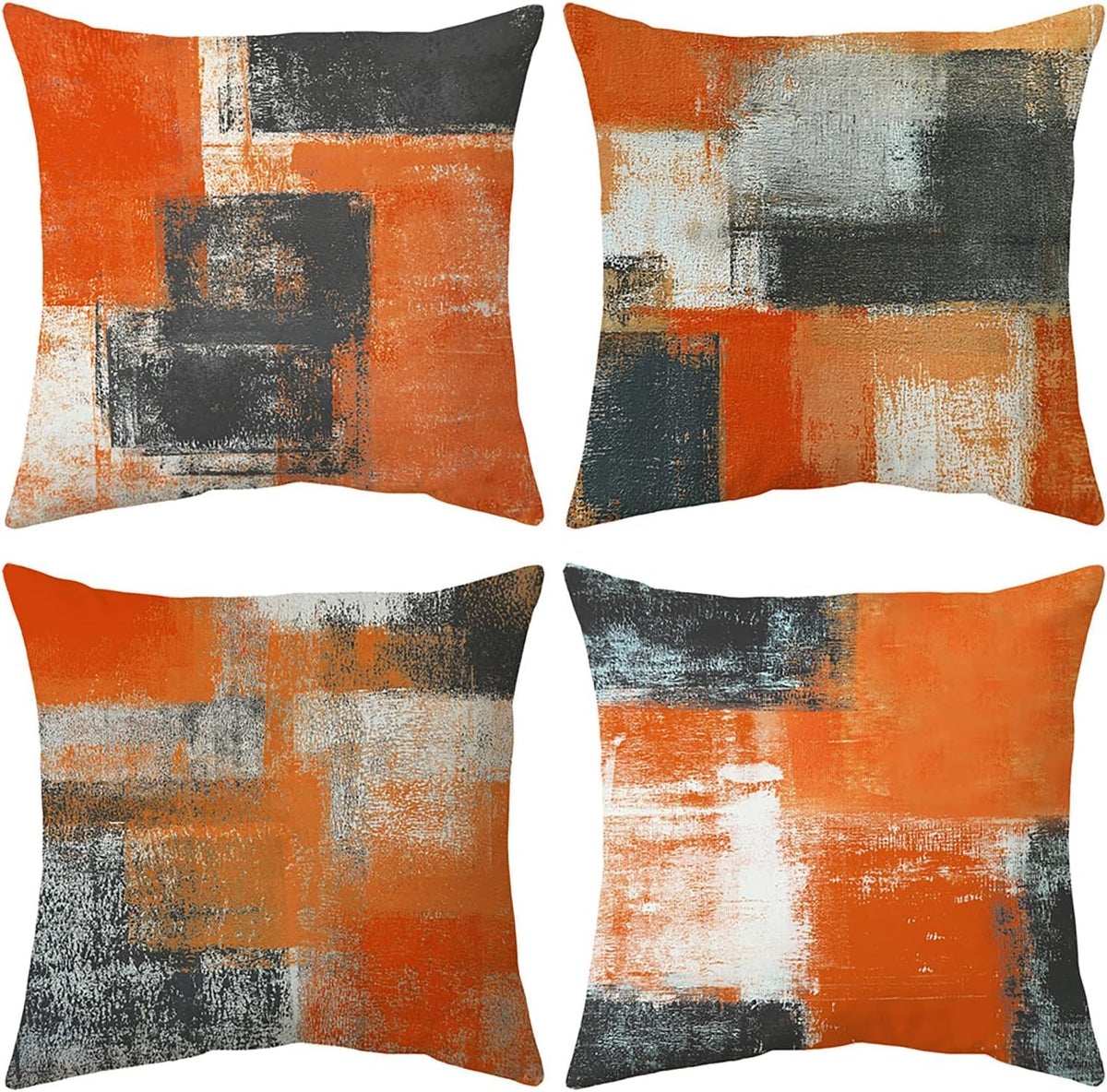 Balaena Burnt Orange Throw Pillow Covers 20x20 Set of 4 Decorative Cushion Cover Taupe Abstract Art Painting Pillow Covers for Sofa Couch Bedroom Living Room Outdoor Home Décor