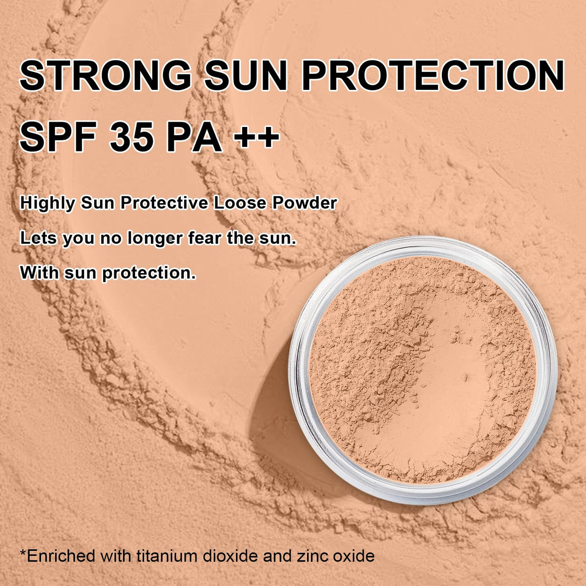 Mineral Powder Foundation, SPF 35, Sunscreen Lightweight Loose Powder, Skin-Improving, Buildable Coverage, Natural Glow Base Makeup (#06 Medium Beige Foundation Makeup)